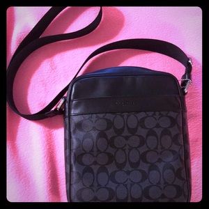 Black/ Gray coach flight bag